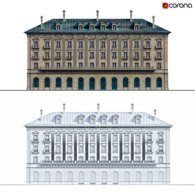 Front of the house in the style of classicism — Descargar