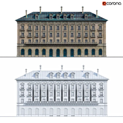 Front of the house in the style of classicism — Ver 1