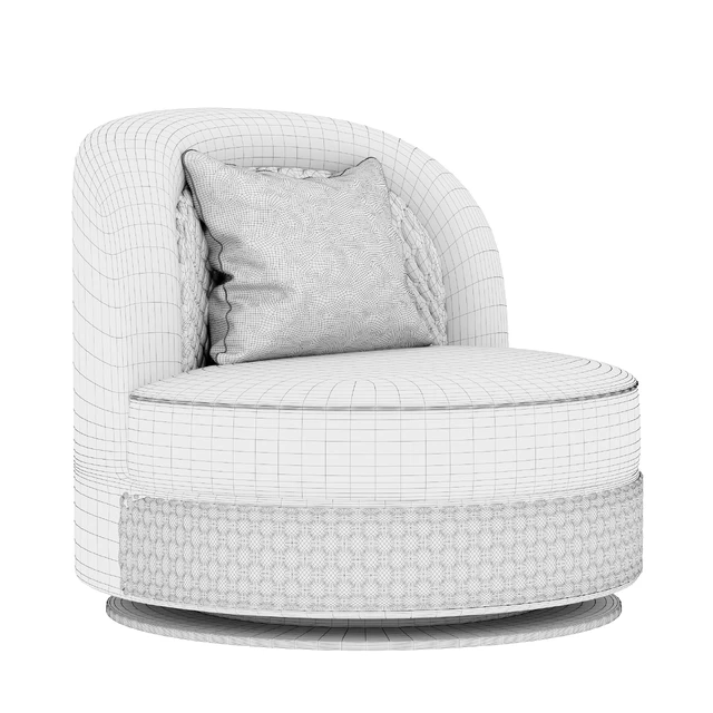 Armchair sofa round Zebrano — Descargar