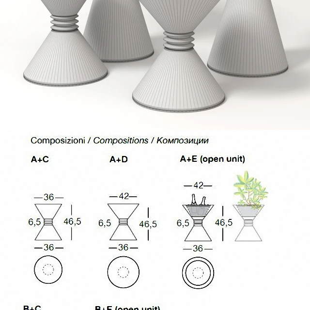 LONGHI Angie small modular tables — Descargar