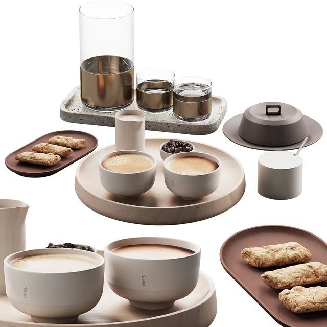 432 eat and drinks decor set 10 coffee & water carafe kit serving 01 — Скачать