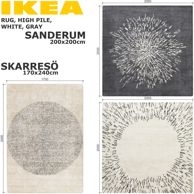 IKEA SANDERUM, SKARRESO (САНДЕРУМ,СКАРРЕСЁ) RUGS SET — Скачать