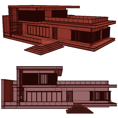 Modern brick villa — Ver 4