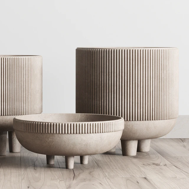 Vase Concrete Indoor Outdoor Set 03 — Descargar