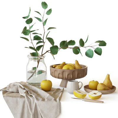 Decorative set with fruits and eucalyptus branch — Ver 4