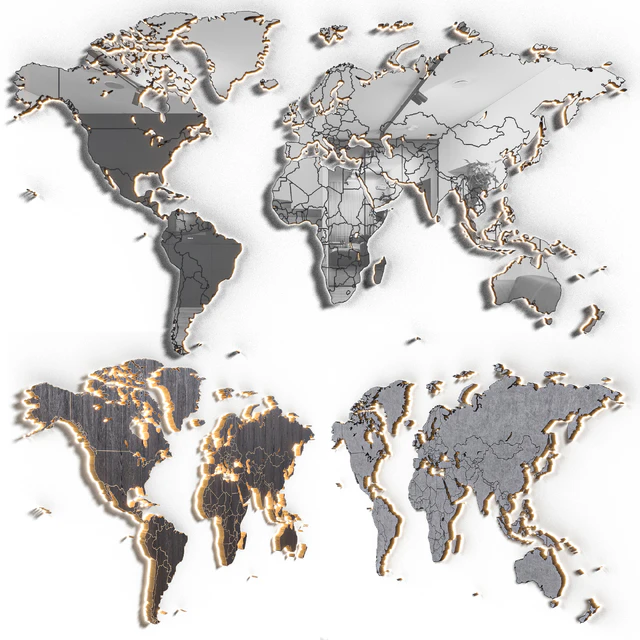 World map in 5 materials | 16k | PBR — Descargar