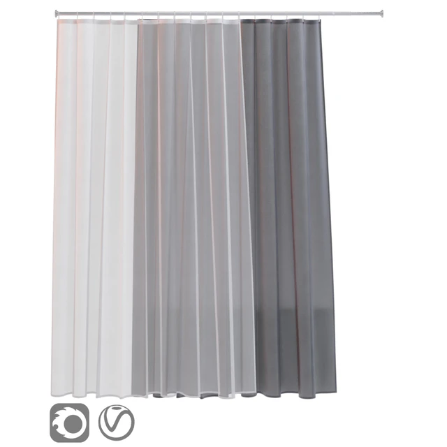 Bath curtain (shower) 200x200 cm (white, gray) — Descargar