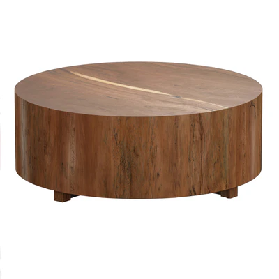 Dillon Natural Yukas Round Wood Coffee Table (Crate and Barrel) — Ver 4