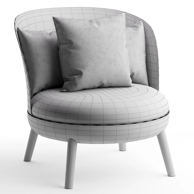 Armchair with ottoman Cherry, gray — Descargar