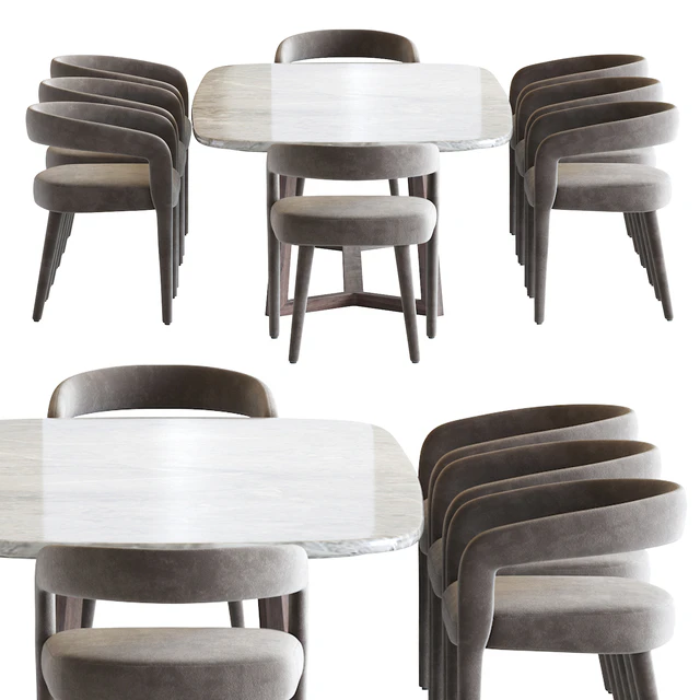 Lisette White Dining Chair and Concorde Table — Скачать