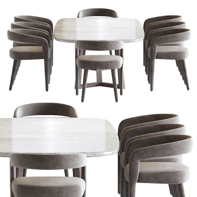 Lisette White Dining Chair and Concorde Table — Вид 5