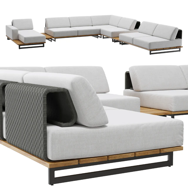 Outdoor garden wicker modular sofa Skyline design ona — Descargar