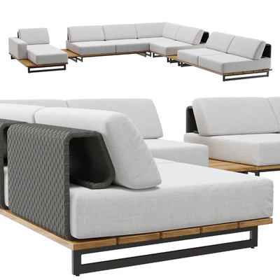 Outdoor garden wicker modular sofa Skyline design ona — Ver 1