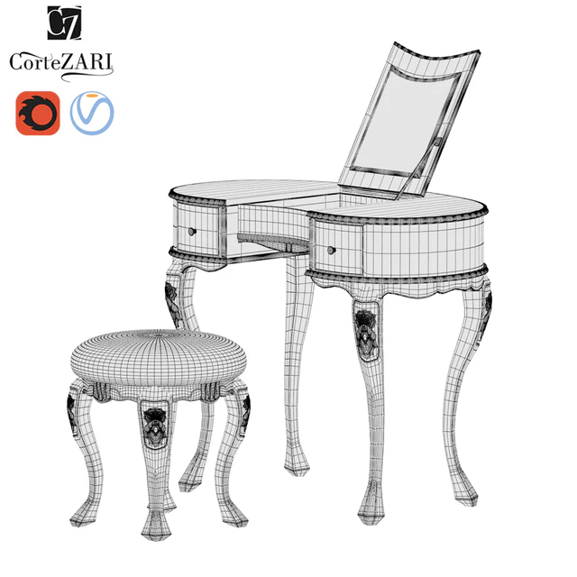 Cortezari Gemma toilette table and pouf — Descargar