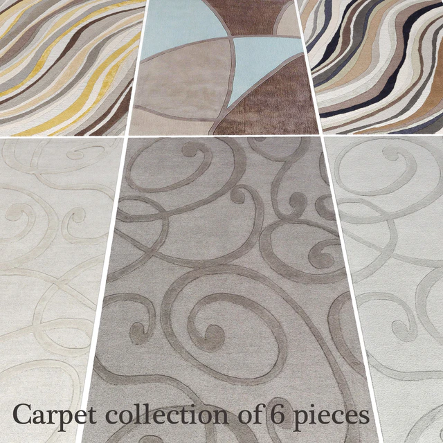Carpet collection of 6 pieces, carpet set, rug, pattern, abstraction — Descargar