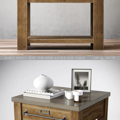 ZINC-TOP MERCANTILE SIDE TABLE 28sq — Ver 1