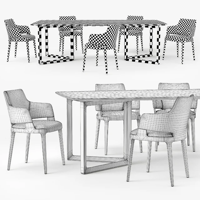 Potocco Velis armchair Opus table — Скачать