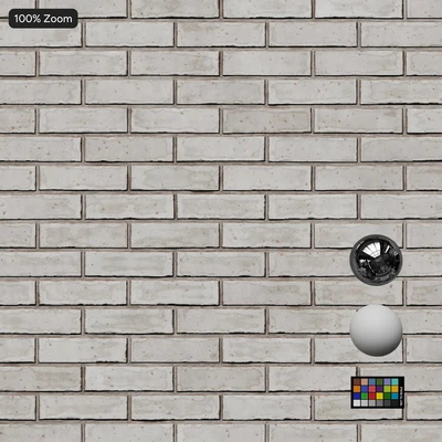 smooth running bond brick wall texture gray — View 3