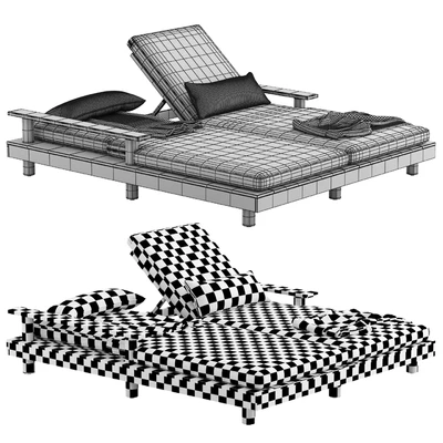 CB2 Pinet Teak Outdoor Double Chaise Lounge — Вид 4