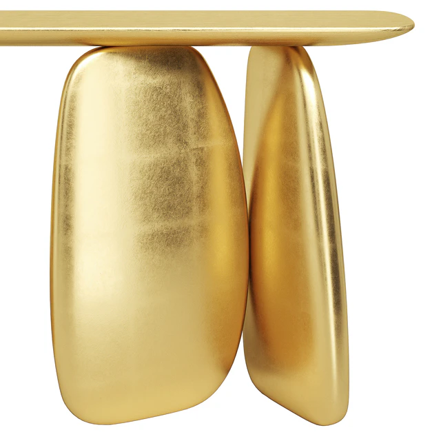 1stDibs Gold Pebble Console with Gold Leaf — Descargar