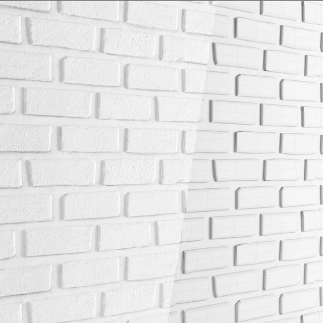White brick. Set of 2 pieces. Masonry, brick, white, bleached, set, decorative, panel, wall — Descargar
