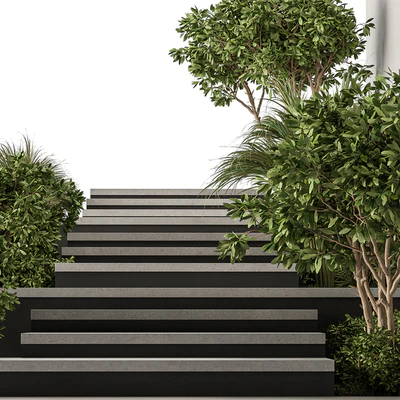 Landscape Furniture stairs with ivy and Garden - Architect Element 57 — Ver 3