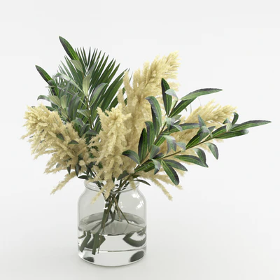 Bouquet of pampas, olives, and palm leaves — Ver 3