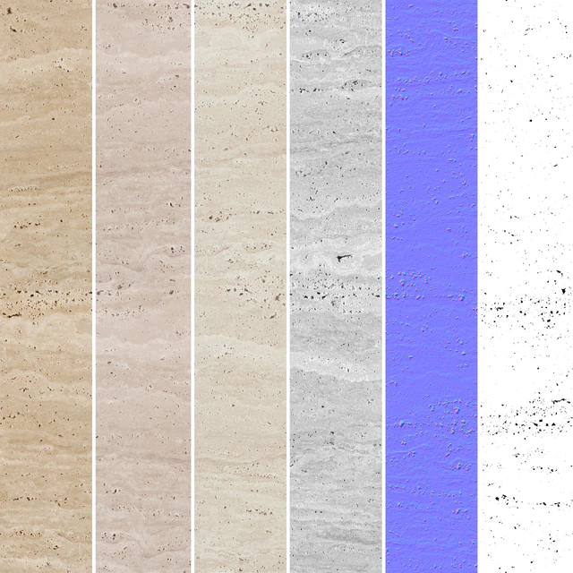 Travertine stone set (seamless) — Descargar