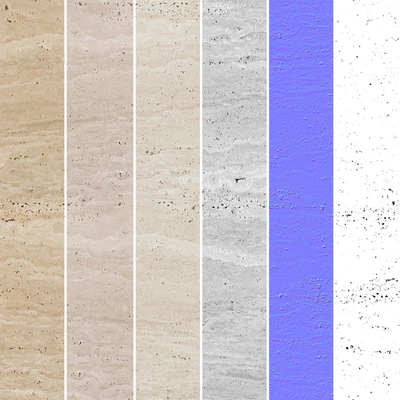 Travertine stone set (seamless) — Ver 4