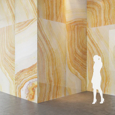 Fiandre Precious Stones YELLOW ONIX 300x150 cm onyx slab Tile Set — Скачать
