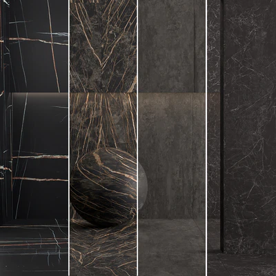 Керамогранит Laminam Sahara Noir, NATURALI NERO-GRECO, Noir Desire, Cemento Nero. 3000x1000 mm. — Вид 1