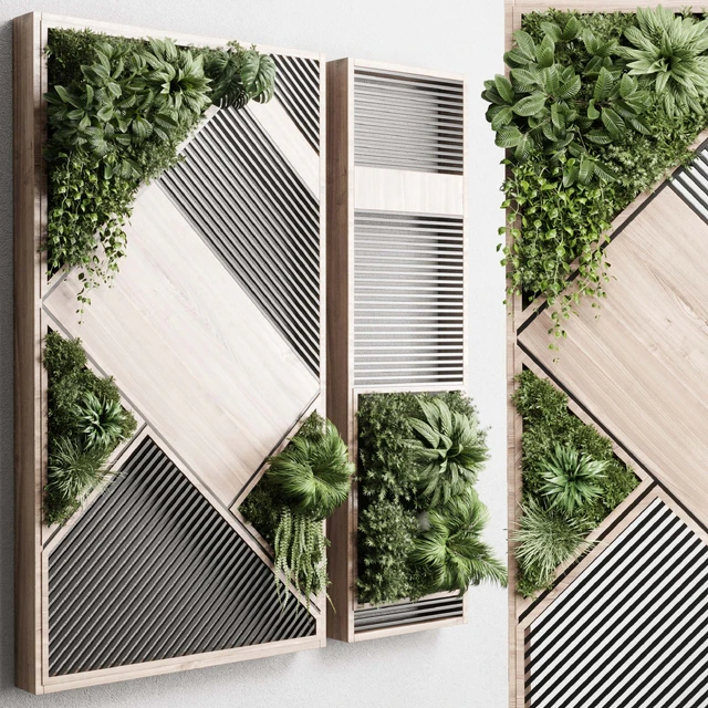 plants set partition in wooden frame- Vertical graden wall decor box 29 — Descargar