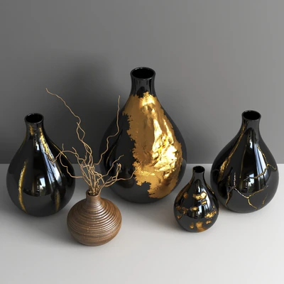 set1259- golden vases2 — Вид 2