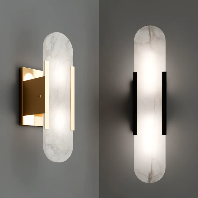 Geometric Harmony Alabaster Wall Lamp — Descargar