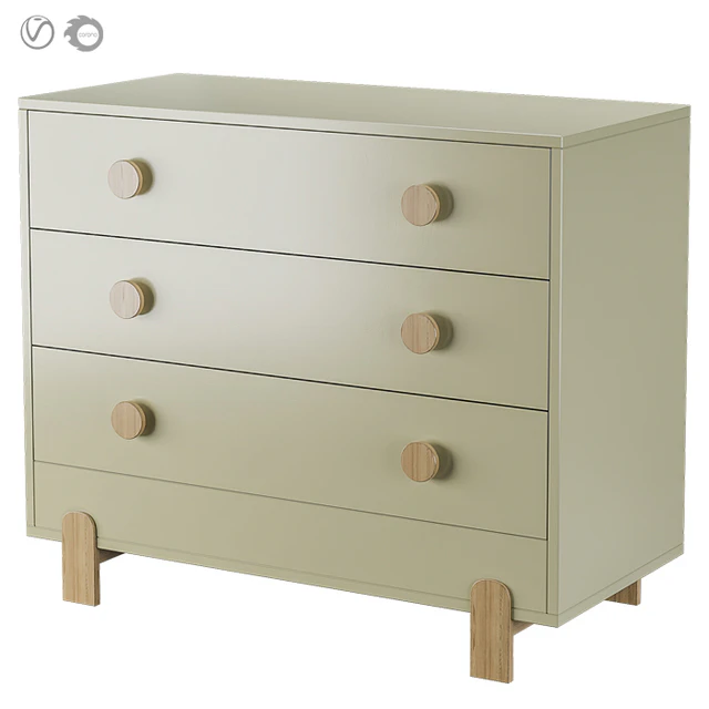 Ellipse Chest of drawers Ice-cream 3 drawers in three colors — Descargar