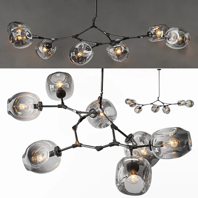 Люстра Сrumpled Bubble Gray Glass — Вид 1