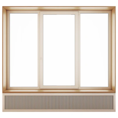 Plastic window with wooden slope — Ver 4