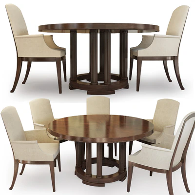 Chair and round table Bridgeton. Century. Round Dining Table. — Ver 1