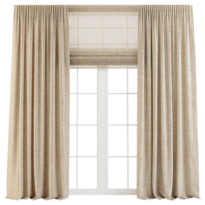 Linen Curtains with Roman Shades — Вид 2