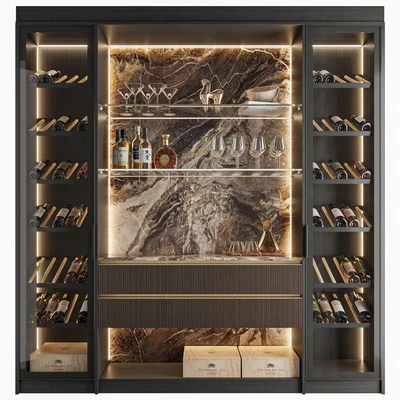 Wine Cabinet With Glasses & Decoration 005 — Вид 2