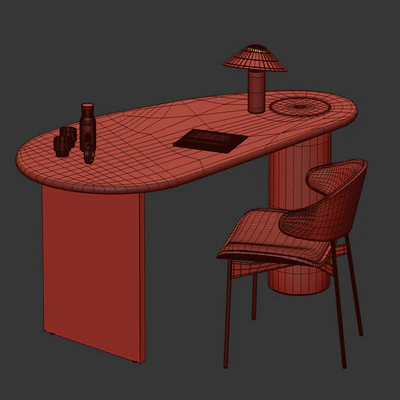Рабочее место 021 LUZ Leather chair стул by more Стол Audo Copenhage by Fred Rigby Studio — Вид 3