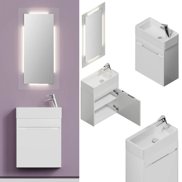 Furniture set Leeds 50 white and mystery eucalyptus — Descargar