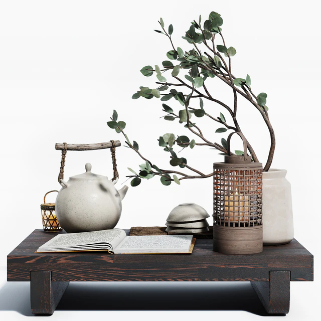 Warm colored tea set — Descargar