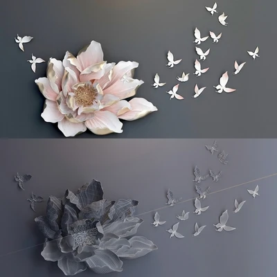 HP Decor Wall Decor Flower and Butterfly II — Вид 3