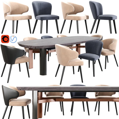 Minotti Aston Dining Chair Set — Ver 1