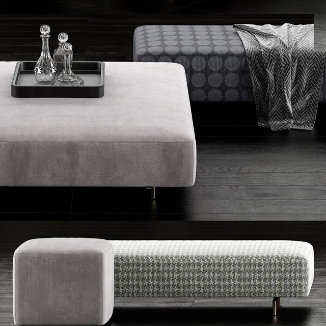 Minotti Damier Ottomans — Descargar