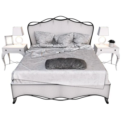 Caracole Ribbon bed & Parisian nightstand — Ver 3