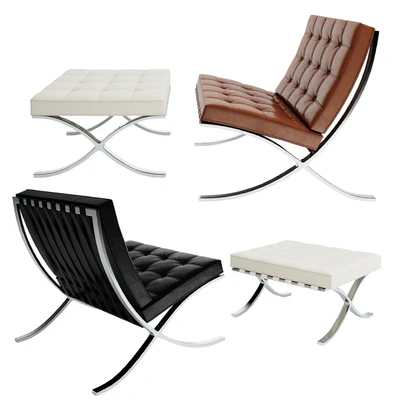 Barcelona Chair + Stool — Ver 1