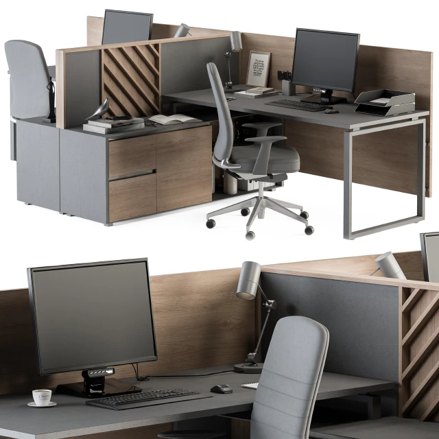 Employee Set Wood and Grey - Office Furniture 250 — Скачать