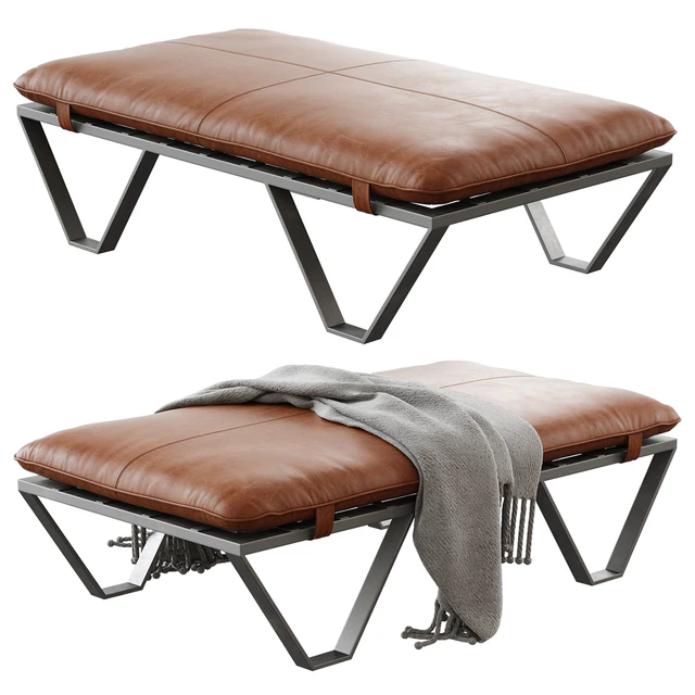 Darrow Tan Leather Ottoman — Descargar